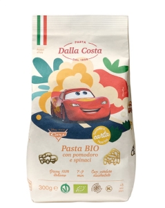 3066MAKARON (SEMOLINOWY TRÓJKOLOROWY) DISNEY AUTA BIO 300 g - DALLA COSTA-1