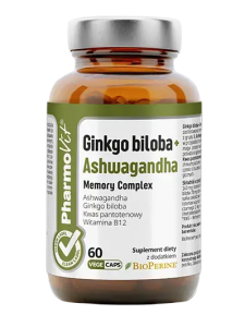 39055GINKGO BILOBA + ASHWAGANDHA MEMORY COMPLEX 60 KAPSUŁEK - PHARMOVIT (CLEAN LABEL)-1