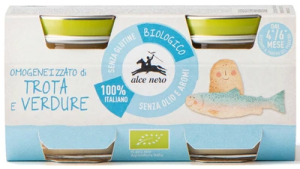39423KREM Z PSTRĄGA Z WARZYWAMI BEZGLUTENOWY OD 4 MIESIĄCA BIO (2 x 80 g) 160 g - ALCE NERO-1