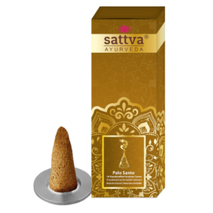 41148KADZIDEŁKA INDYJSKIE STOŻKOWE PALO SANTO (10 szt.) 20 g - SATTVA (AYURVEDA)-1