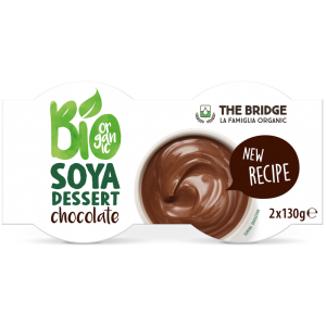 41197DESER SOJOWY O SMAKU CZEKOLADOWYM BEZGLUTENOWY BIO (2 x 130 g) 260 g - THE BRIDGE-1
