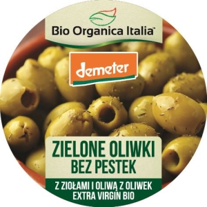 42252OLIWKI ZIELONE BEZ PESTEK Z ZIOŁAMI I OLIWĄ Z OLIWEK EXTRA VIRGIN DEMETER BIO 125 g - BIO ORGANICA ITALIA-1
