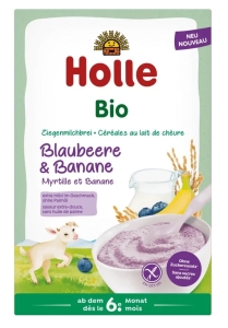 42524KASZKA RYŻOWA MLECZNA JAGODOWO - BANANOWA BEZ DODATKU CUKRÓW BEZGLUTENOWA OD 6 MIESIĄCA BIO 200 g - HOLLE-1
