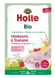 42526KASZKA RYŻOWA MLECZNA MALINOWO - BANANOWA BEZ DODATKU CUKRÓW BEZGLUTENOWA OD 6 MIESIĄCA BIO 200 g - HOLLE-1