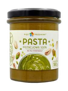 42695PASTA PISTACJOWA BEZ DODATKU CUKRÓW BEZGLUTENOWA 180 g - PIĘĆ PRZEMIAN-1