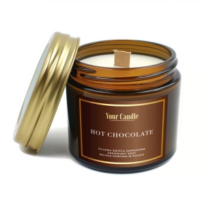 44017ŚWIECA SOJOWA ZAPACHOWA Z DREWNIANYM KNOTEM HOT CHOCOLATE 120 ml - YOUR CANDLE-1