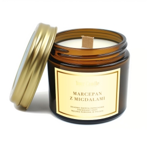 44024ŚWIECA SOJOWA ZAPACHOWA Z DREWNIANYM KNOTEM MARCEPAN Z MIGDAŁAMI 120 ml - YOUR CANDLE-1