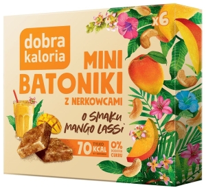 44771BATONIKI MINI Z NERKOWCÓW O SMAKU MANGO LASSI BEZ DODATKU CUKRÓW (6 x 17 g) 102 g - DOBRA KALORIA-1