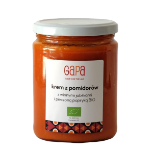 44795KREM Z POMIDORÓW Z PIECZONĄ PAPRYKĄ I WINNYMI JABŁKAMI BIO 450 g - GAPA-1