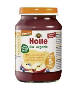 44809JABŁKO - BORÓWKA BEZGLUTENOWE OD 5 MIESIĄCA DEMETER BIO 190 g (SŁOIK) - HOLLE-1
