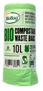 45092WORKI NA ODPADY BIO I ZMIESZANE 10 L 20 szt. (KOMPOSTOWALNE I BIODEGRADOWALNE) - BIOBAG-1
