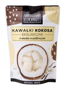 45281KOKOS KAWAŁKI ŚWIEŻE O SMAKU WANILIOWYM BEZGLUTENOWE BIO 100 g - GENUINE COCONUT-1