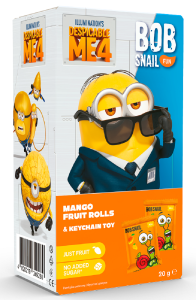 45460PRZEKĄSKA EAT & PLAY MANGO Z BRELOKIEM MINIONKI BEZGLUTENOWA 20 g - BOB SNAIL-1