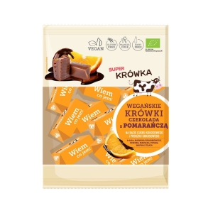 45515KRÓWKI CZEKOLADA Z POMARAŃCZĄ BEZMLECZNE BEZGLUTENOWE BIO 150 g - ME GUSTO (SUPER KRÓWKA)-1