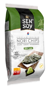 45581CHIPSY NORI WASABI BEZGLUTENOWE 4,5 g - SEN SOY-1