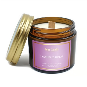 45618ŚWIECA SOJOWA ZAPACHOWA Z DREWNIANYM KNOTEM JAŚMIN Z BZEM 120 ml - YOUR CANDLE-1
