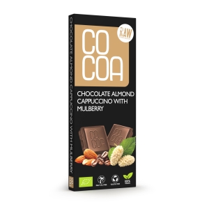 45693CZEKOLADA CAPPUCCINO MIGDAŁOWE Z MORWĄ BIO 40 g - COCOA-1