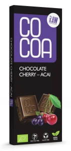 45694CZEKOLADA SUROWA WIŚNIA - ACAI BIO 40 g - COCOA-1