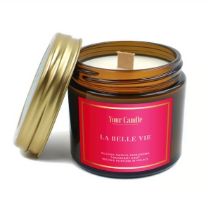 45902ŚWIECA SOJOWA ZAPACHOWA Z DREWNIANYM KNOTEM LA BELL VIE 120 ml - YOUR CANDLE-1