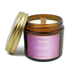 45903ŚWIECA SOJOWA ZAPACHOWA Z DREWNIANYM KNOTEM LAWENDA 120 ml - YOUR CANDLE-1