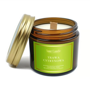 45904ŚWIECA SOJOWA ZAPACHOWA Z DREWNIANYM KNOTEM TRAWA CYTRYNOWA 120 ml - YOUR CANDLE-1