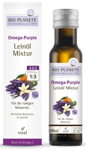 45942OMEGA PURPLE - MIESZANKA Z OLEJEM LNIANYM (MANDARYNKA, WANILIA, LAWENDA) BIO 100 ml - BIO PLANETE-1