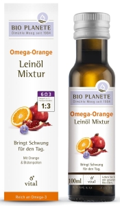 45943OMEGA ORANGE - MIESZANKA Z OLEJEM LNIANYM (PYŁEK KWIATOWY, POMARAŃCZA) BIO 100 ml - BIO PLANETE-1