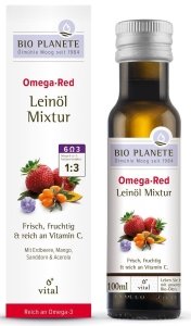 45944OMEGA RED - MIESZANKA Z OLEJEM LNIANYM (ROKITNIK, MANGO, ACEROLA, TRUSKAWKA) BIO 100 ml - BIO PLANETE-1