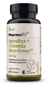 46133SPIRULINA + CHLORELLA BLUE-GREEN (500 mg) BEZGLUTENOWA 180 TABLETEK - PHARMOVIT (CLASSIC)-1