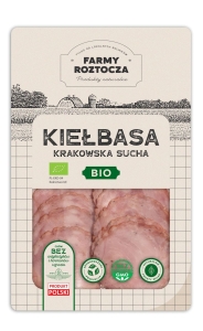 46410KIEŁBASA KRAKOWSKA SUCHA PLASTRY BIO 80 g - FARMY ROZTOCZA (Z PÓŁKI)-1