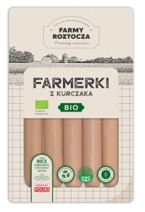46411PARÓWKI FARMERKI Z KURCZAKA BIO 250 g - FARMY ROZTOCZA (Z PÓŁKI)-1