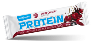 46466BATON PROTEINOWY O SMAKU WIŚNIOWYM W KAKAOWEJ POLEWIE BEZGLUTENOWY 50 g - MAXSPORT-1