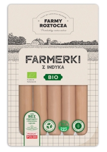 46542PARÓWKI FARMERKI Z INDYKA BIO 250 g - FARMY ROZTOCZA (Z PÓŁKI)-1