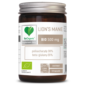 47727GRZYBY SOPLÓWKA JEŻOWATA (LION'S MANE) EKSTRAKT BIO (500 mg) 50 KAPSUŁEK - BE ORGANIC-1