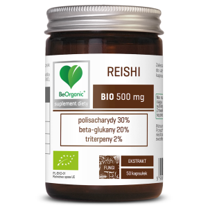 47728GRZYBY REISHI EKSTRAKT BIO (500 mg) 50 KAPSUŁEK - BE ORGANIC-1