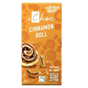 47962TABLICZKA KAKAOWA Z CYNAMONEM I KAWAŁKAMI WAFLI FAIR TRADE BIO 80 g - ICHOC (VIVANI)(PRODUKT SEZONOWY)-1