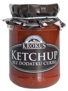 48025KETCHUP BEZ DODATKU CUKRÓW BEZGLUTENOWY 180 g - KROKUS-1