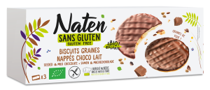 48057CIASTKA Z NASIONAMI OBLANE CZEKOLADĄ MLECZNĄ BEZGLUTENOWE BIO 150 g - NATEN-1