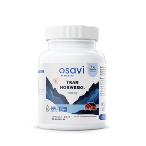 48082TRAN NORWESKI OMEGA-3 (220 mg) O SMAKU CYTRYNOWYM BEZGLUTENOWY 60 KAPSUŁEK - OSAVI-1