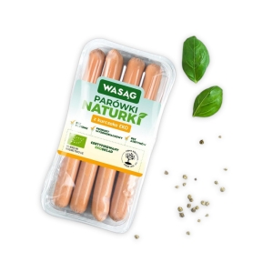 48293PARÓWKI Z KURCZAKA BIO 150 g - WASĄG (NA ZAMÓWIENIE)-1