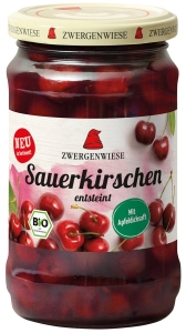 48355WIŚNIE W LEKKIM SYROPIE BEZGLUTENOWE BIO 360 g (195 g) (SŁOIK) - ZWERGENWIESE-1