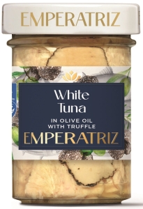 48440TUŃCZYK BIAŁY FILETY MSC W OLIWIE Z OLIWEK Z TRUFLĄ 180 g (120 g) (SŁOIK) - EMPERATRIZ-1