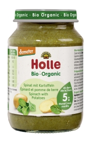 48445SZPINAK Z ZIEMNIAKIEM BEZ DODATKU CUKRÓW BEZGLUTENOWY OD 5 MIESIĄCA DEMETER BIO 190 g (SŁOIK) - HOLLE-1