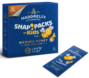 48754MIÓD MANUKA KIDS MGO 83+ UMF 5+ 10 SASZETEK - HADDRELL'S OF CAMBRIDGE-1