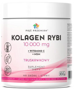 48861KOLAGEN RYBI + MSM + WITAMINA C TRUSKAWKOWY W PROSZKU BEZGLUTENOWY 300 g - PIĘĆ PRZEMIAN-1
