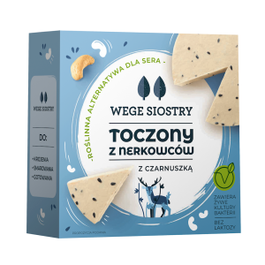 48883WEGAŃSKA ALTERNATYWA SERA Z ORZECHÓW NERKOWCA Z CZARNUSZKĄ BEZGLUTENOWA 140 g - WEGE SIOSTRY-1