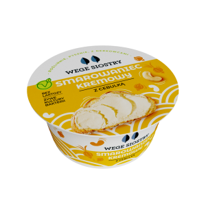 48884WEGAŃSKA ALTERNATYWA SERKA TWAROGOWEGO Z ORZECHÓW NERKOWCA Z CEBULĄ BEZGLUTENOWA 130 g - WEGE SIOSTRY-1
