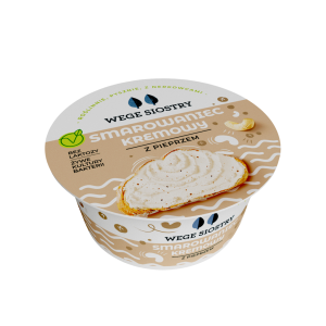 48887WEGAŃSKA ALTERNATYWA SERKA TWAROGOWEGO Z ORZECHÓW NERKOWCA Z PIEPRZEM BEZGLUTENOWA 130 g - WEGE SIOSTRY-1