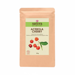 48950ZAKWASZACZ ROŚLINNY DO ZIÓŁ BARWIĄCYCH WŁOSY ACEROLA CHERRY ECO 50 g - SATTVA (AYURVEDA)-1