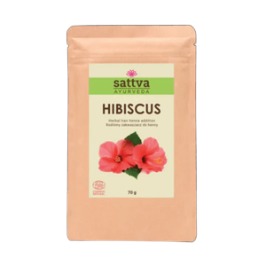 48951ZAKWASZACZ ROŚLINNY DO HENNY HIBISKUS ECO 70 g - SATTVA (AYURVEDA)-1